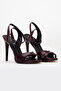 Women's Platform Thin Heeled Burgundy Patent Leather Shoes - 4