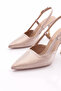 Women's Pointed Toe Heeled Shoes Gold 61323534 - 4