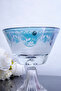 Blue and White Patterned Footed Glass Presentation Bowl |   Crystal Look Bowl 19 cm - 3
