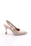 Women's Pointed Toe Heeled Shoes Gold 61323534