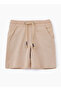 Classic Cotton Drawstring Shorts for Boys - Beige