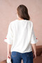 Women's Crew Neck Stone Embroidered Loose Knitwear Sweater - 5