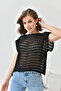 Women's Openwork Boat Neck Casual Summer Blouse 8253Sw - 3