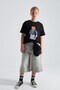 Teddy Bear Skateboard Design Printed 100% Cotton Men's Oversize Kids T-Shirt - 7