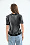 Women's Striped Heart Transitional Knitwear Sweater - 8
