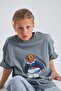 Teddy Bear Design Printed 100% Cotton Men's Oversize Kids T-Shirt - 6