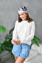 Women's Crew Neck Openwork Knitwear Sweater - 4