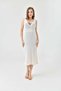 Women's Strap Knit Detail Midi Slit Knitwear Dress - 5