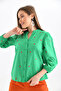 Women's Long Sleeve Embroidered Button Detail Blouse - 2