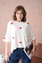 Women's Crew Neck Stone Embroidered Loose Knitwear Sweater - 2