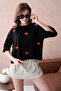 Women's Crew Neck Stone Embroidered Loose Knitwear Sweater - 3