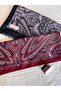 Hijab Ethnic Patterned Cotton Shawl Set of 2 and Makeup Mirror Claret Red - Gray