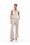 Regular Fit Pocketed Wide Leg Fabric Trousers with Pleats