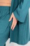 Women's Pants Bottom Top Double Kimono Suit Casual Fit Oil Blue - 8