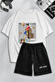 Unisex Men's and Women's One Piece Monkey D Anime Printed Special Design Oversize Tshirt and Shorts Set