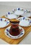 6-Piece Porcelain Tea Plate Tulip Motif Ottoman Pattern Tea Plate - 2