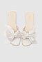 Littore Beige Satin Bow Detailed Women's Slippers - 4