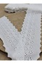Lace Scallop Voile Embroidery on Lace Scallop Voile Width 10cm Luxury Scallop Lace Ecru 1Roll 8.5Meters - 3