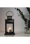 Lantern, Black, 28 cm - Stylish Metal & Glass Candle Holder for Indoor & Outdoor - 4