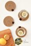 Special Production 6 Pieces Jute Woven Rope Drink Coaster Set Wicker Round Tableware Rattan Handmade - 5