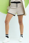 Side Slit Women's Short Shorts Beige