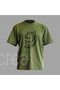 Wolf and Turkish Design Digital Printed Cotton Crew Neck T-Shirt Khaki - Khaki - 2