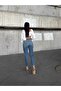 HIGH-WAISTED RIPPED DETAIL MOM JEANS - 3