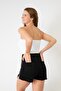 Black Denim Shorts - Women's, Lock Zip - 5