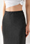 Women's elastic waist long textured pencil skirt anthracite - ms0000567 - 7