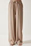 Draped Knitted Palazzo Trousers Beige Len0024 - 3