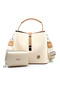 New Season Cream Women's Monogram Printed Hand and Shoulder Bag Wallet Combination