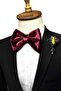 Burgundy Luxury Large Velvet Bow Tie P1899