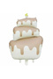 Cream Colored Layer Cake Foil Balloon Party & Birthday Decoration 55.5 cm Width 96 cm Height
