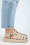 Rosa Women's Genuine Leather Beige Sandals with Buckle - 2