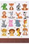 Cute Little Animals Kids Room Wall Sticker Set100X100Cm