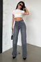 Gray High Waist Women's Wide Leg Pants Mg2388 - 7