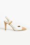 Celestia White Beige Skin Women's Pointed Toe Heeled Shoes