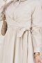Rochie Mina cu talie - Bej - 4