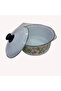 Enamel Decorated 5-Piece Enamel Pot Set with Lid 16-18-20-22-24 Cm - 3
