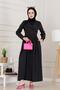 Mina Dress with Tie at the Waist-Black