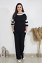 Plus Size Clothing Black and White Pocket Loose Leg Suit - 4