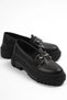 Oxford Loafer Buckled Casual Orthopedic Insole Primamit Shoes Black - 3