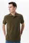 Ar-Ma Men's Polo Collar T-Shirt Without Print Basic Regular Fit Double Collar Combed Cotton Pique Y29374355202 Khaki-H - 3