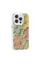 iPhone 15 Pro Max Case Flower Pattern Shiny Rhinestone Hard Silicone Vrdr Garden Cover - Colorful - 6