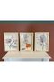 Natural Wood Framed Set of 3 Bohemian Flowers Painting Set Wall Decor for Living Room Bedroom Kitchen - 3
