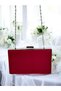 Burgundy Crystal Stone Metal Handle Satin Women's Evening Bag Evening Dress Bag - 4