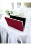 Burgundy Crystal Stone Metal Handle Satin Women's Evening Bag Evening Dress Bag - 3