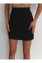 Black Crew Neck Sleeveless Vest Mini Skirt Double Fabric Double Set - 5