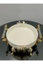Butterfly Round Oven Porcelain Presentation Plate with Silver Buds and Foot Detail & Special Laser Cutting - 2
