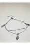 1. Class Quality 316L Steel Anklet, Double Chain with Fatma's Hand Figure Model No 3